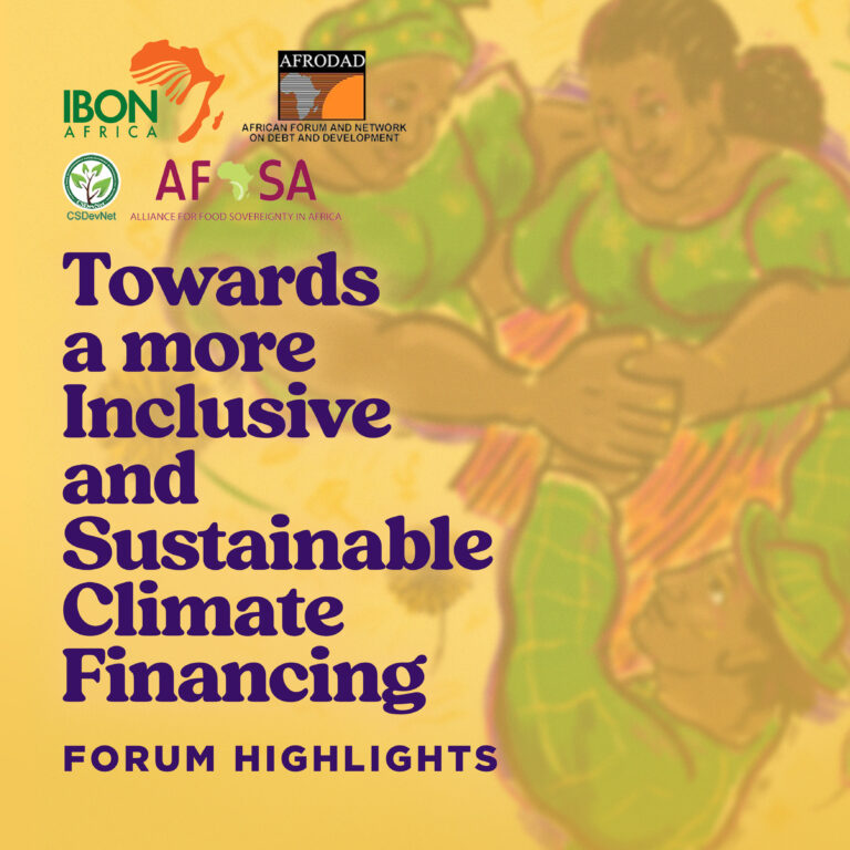 <strong>IBON Africa, CSOs assert inclusive and sustainable climate financing ahead of Africa Development Bank annual meeting</strong>